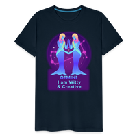 Thumbnail for Men's Neon Gemini Premium T-Shirt - deep navy