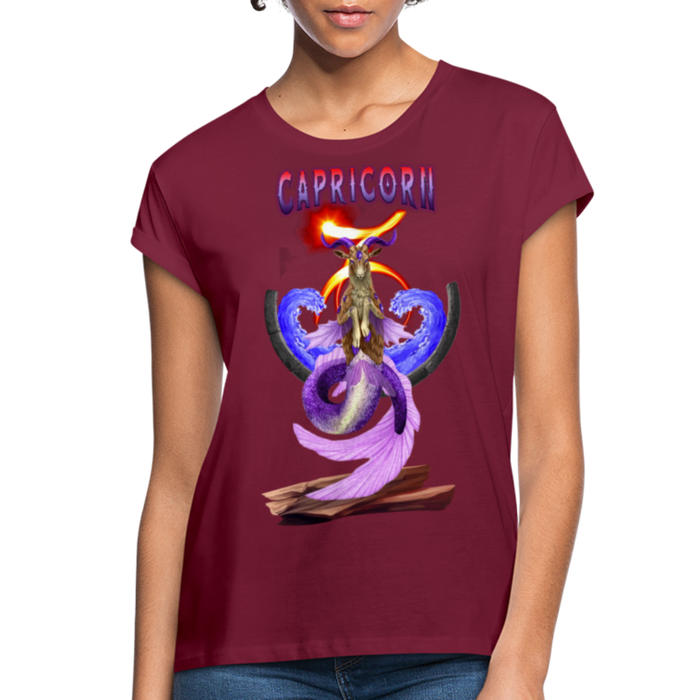 Women's Capricorn Relaxed Fit T-Shirt - burgundy