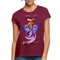 Thumbnail for Women's Capricorn Relaxed Fit T-Shirt - burgundy