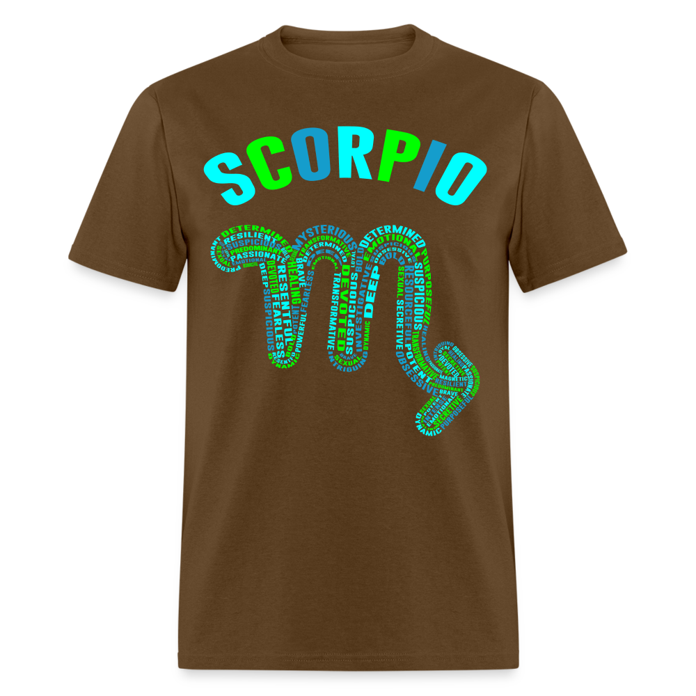 Men's Power Words Scorpio Classic T-Shirt - brown