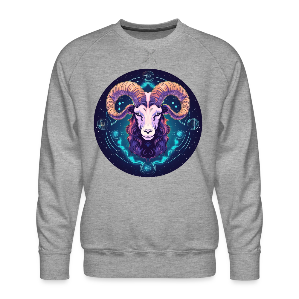 Men’s Mystic Aries Premium Sweatshirt - heather grey