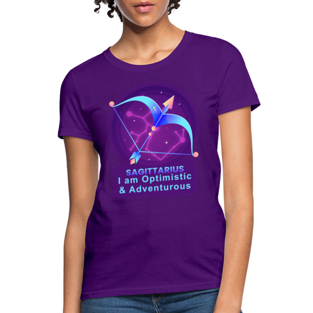 Women's Neon Sagittarius T-Shirt - purple