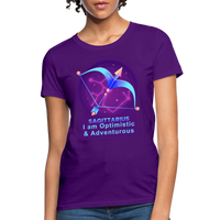 Thumbnail for Women's Neon Sagittarius T-Shirt - purple