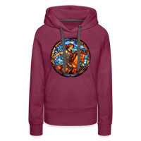 Thumbnail for Women’s Mosaic Sagittarius Premium Hoodie - burgundy