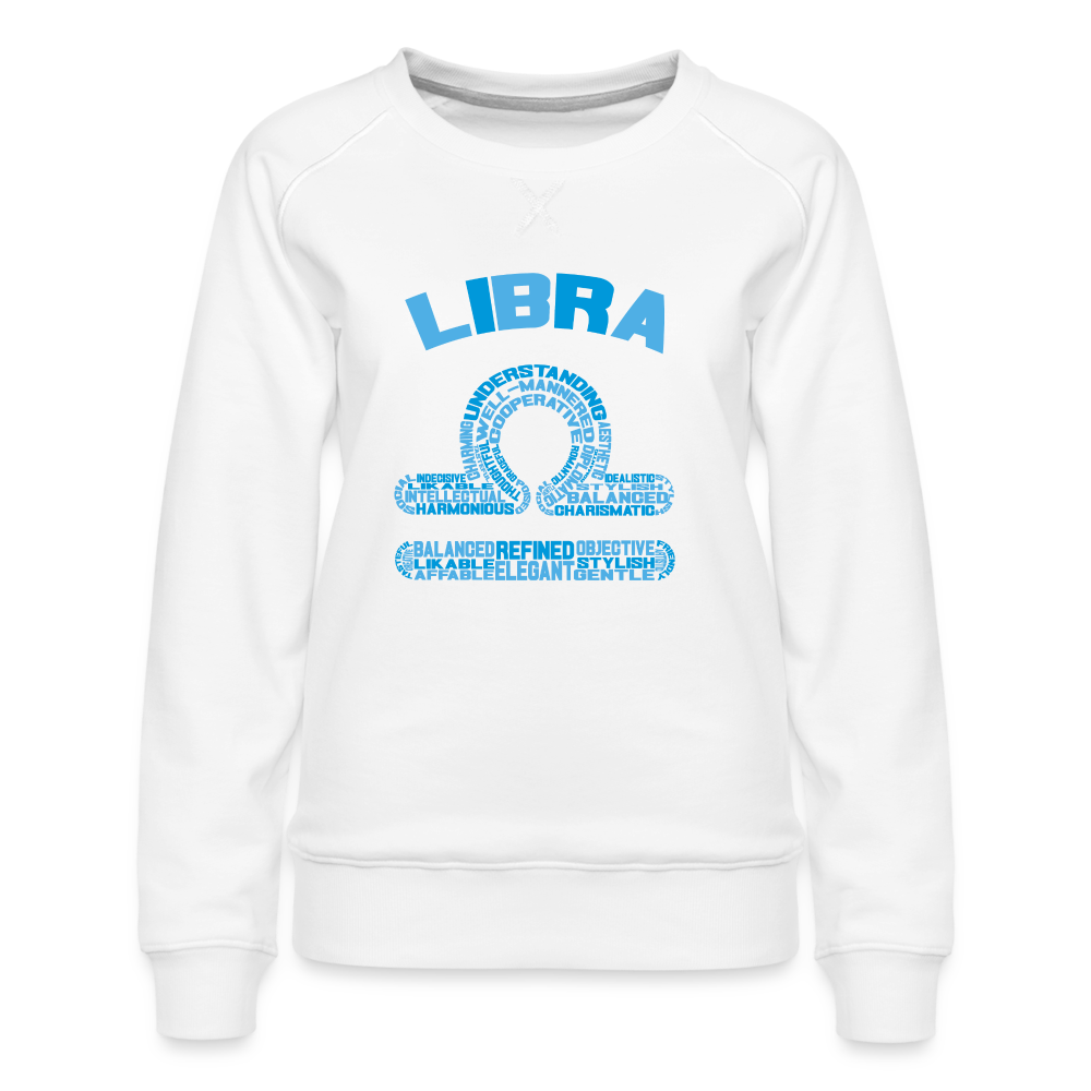 Women's Power Words Libra Premium Sweatshirt - white