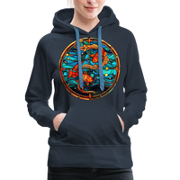 Thumbnail for Women’s Mosaic Pisces Premium Hoodie - navy