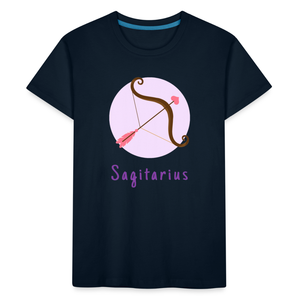 Kid’s Astro Toon Sagittarius Premium Organic T-Shirt - deep navy