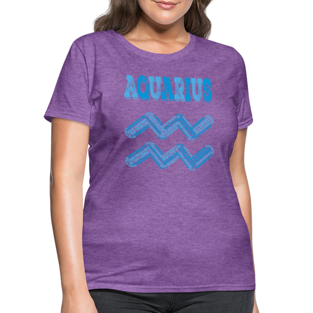 Women's Power Words Aquarius T-Shirt - purple heather