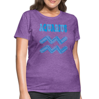 Thumbnail for Women's Power Words Aquarius T-Shirt - purple heather