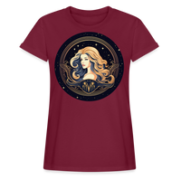 Thumbnail for Women's Mystic Virgo Relaxed Fit T-Shirt - burgundy