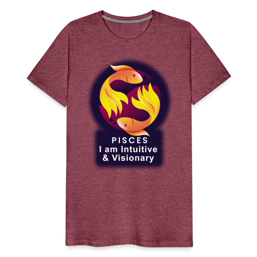 Men's Glow Pisces Premium T-Shirt - heather burgundy