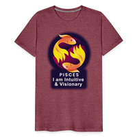 Thumbnail for Men's Glow Pisces Premium T-Shirt - heather burgundy