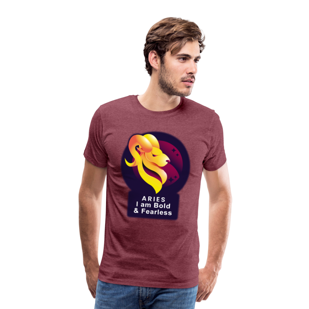 Men's Glow Aries Premium T-Shirt - heather burgundy