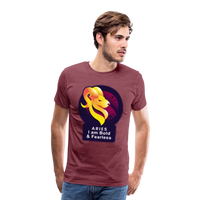 Thumbnail for Men's Glow Aries Premium T-Shirt - heather burgundy