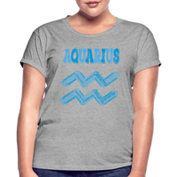 Thumbnail for Women's Power Words Aquarius Relaxed Fit T-Shirt - heather gray