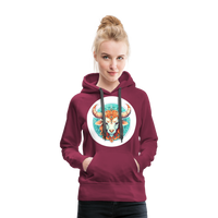 Thumbnail for Women’s Symbol Taurus Premium Hoodie - burgundy