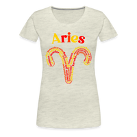 Thumbnail for Women's Power Words Aries Premium T-Shirt - heather oatmeal