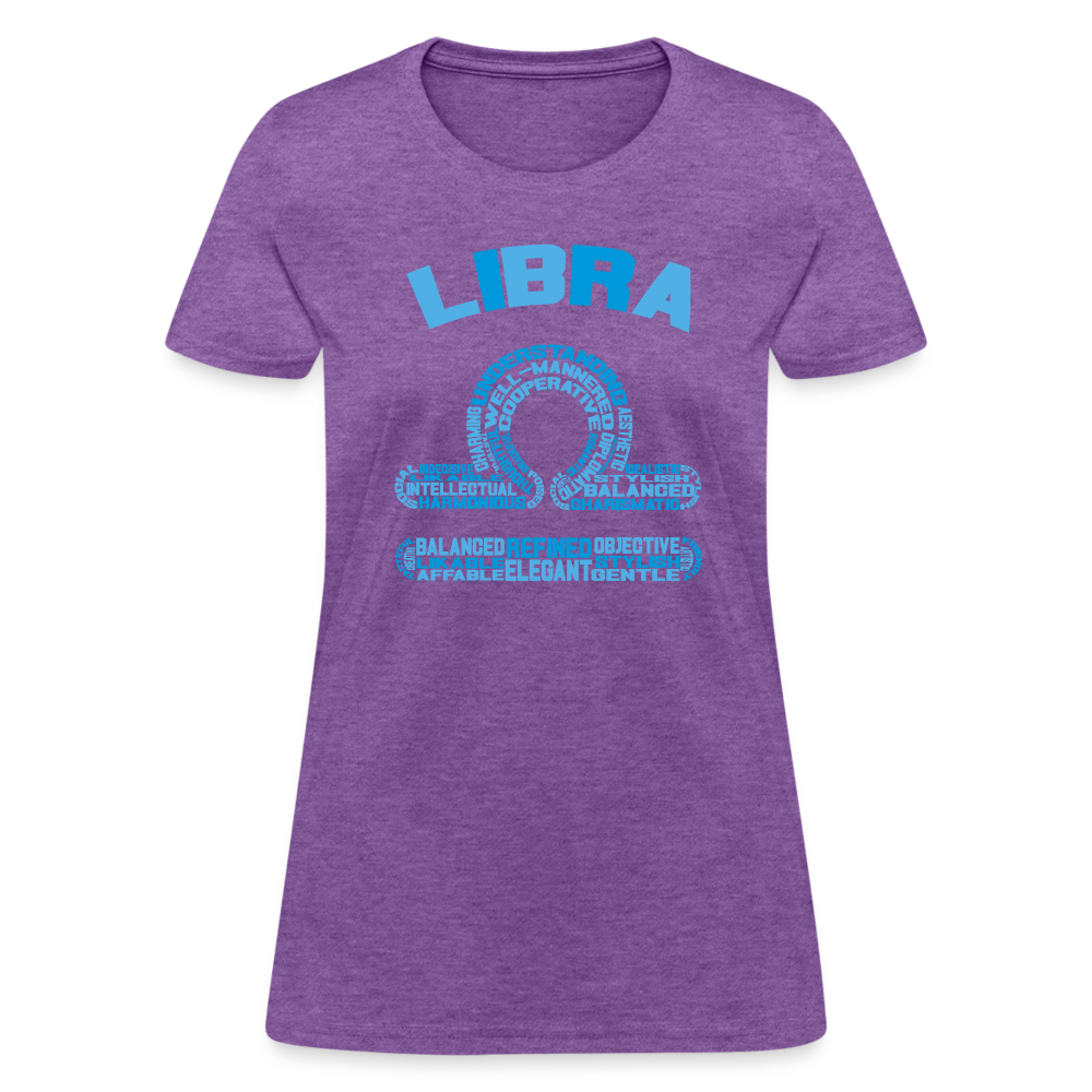 Women's Power Words Libra T-Shirt - purple heather