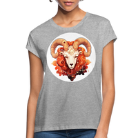 Thumbnail for Women's Symbol Aries Relaxed Fit T-Shirt - heather gray