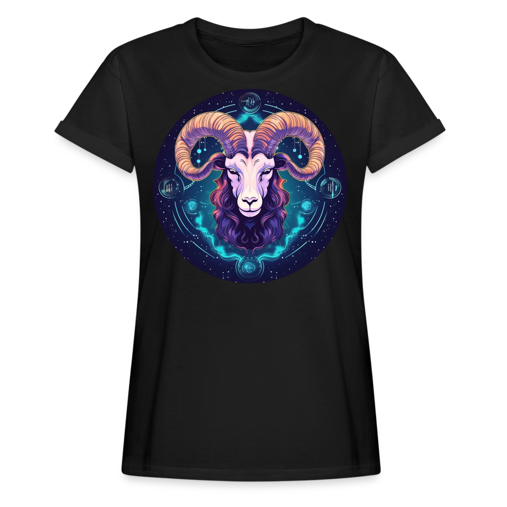 Women's Mystic  Aries Relaxed Fit T-Shirt - black