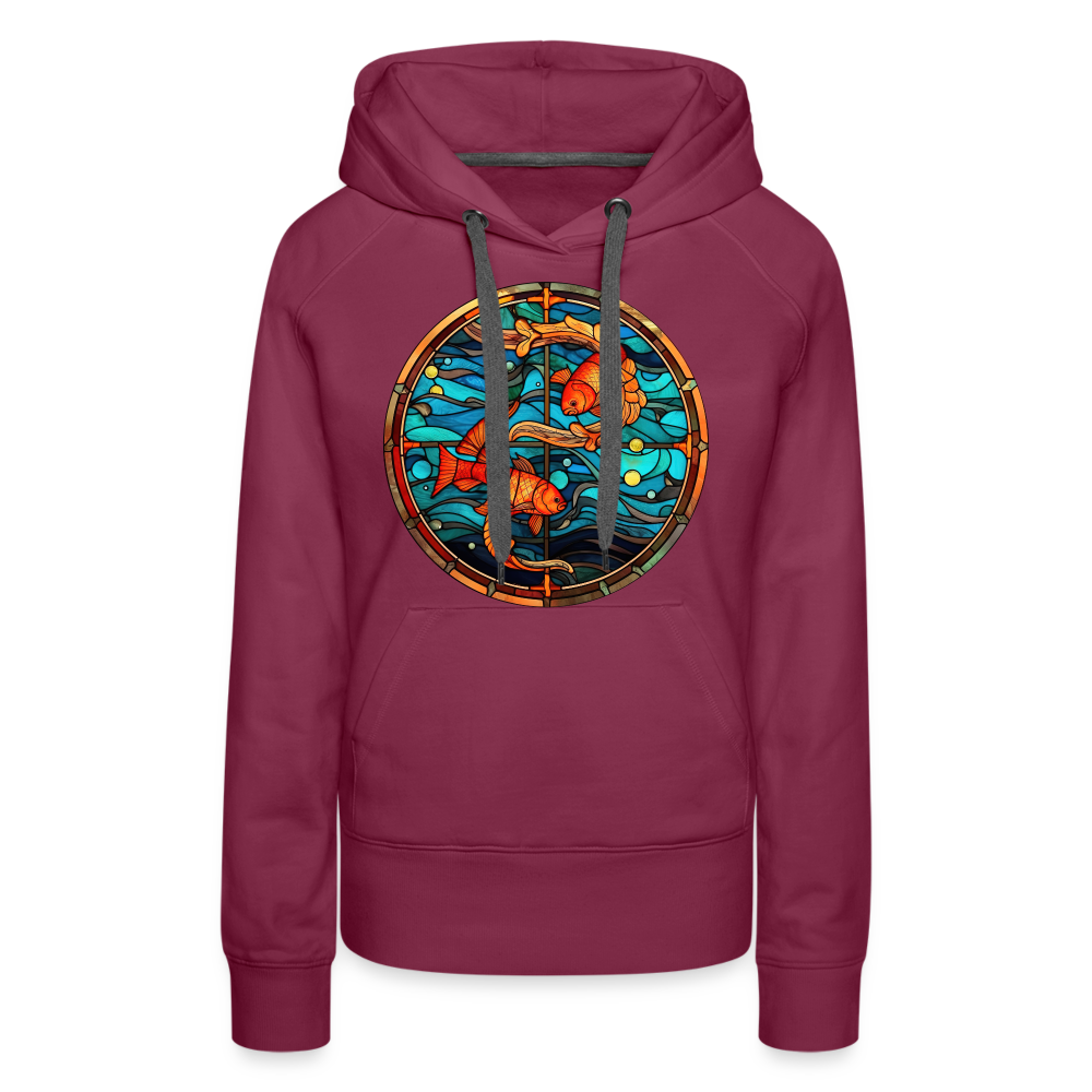 Women’s Mosaic Pisces Premium Hoodie - burgundy