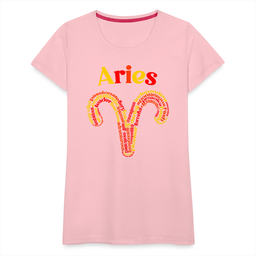 Women's Power Words Aries Premium T-Shirt - pink