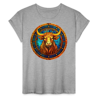 Thumbnail for Women's Mosaic Taurus Relaxed Fit T-Shirt - heather gray