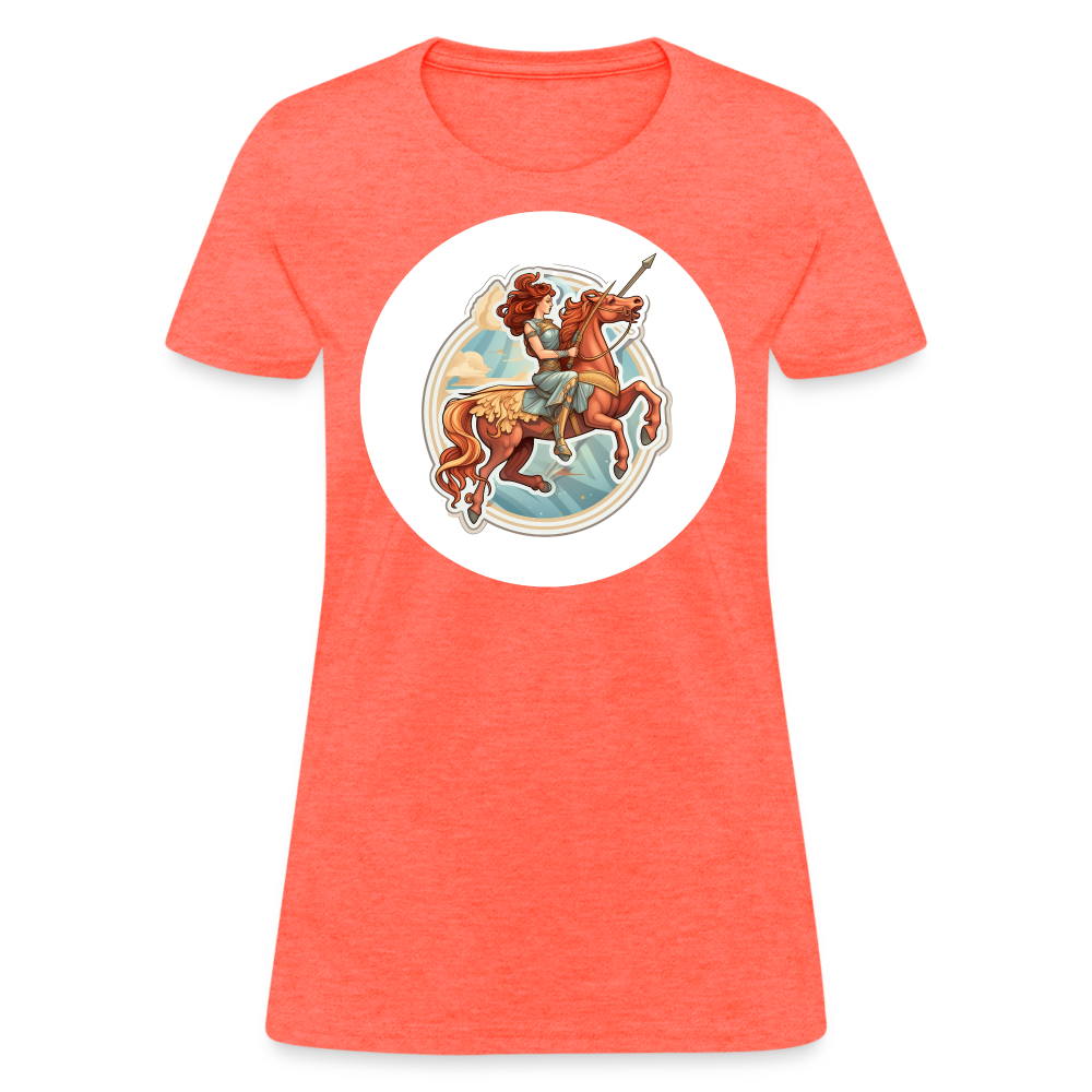 Women's Symbol Sagittarius T-Shirt - heather coral