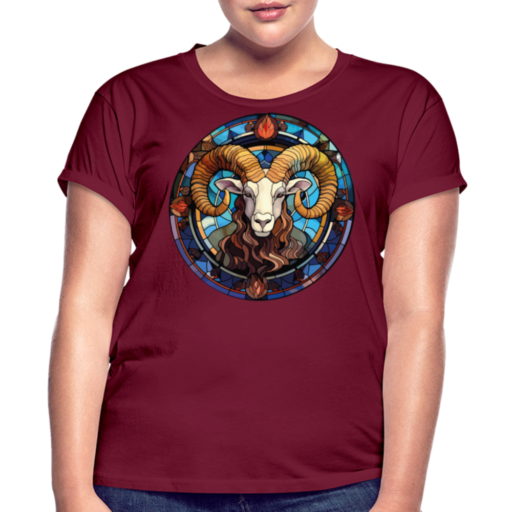 Women's Mosaic Aries Relaxed Fit T-Shirt - burgundy