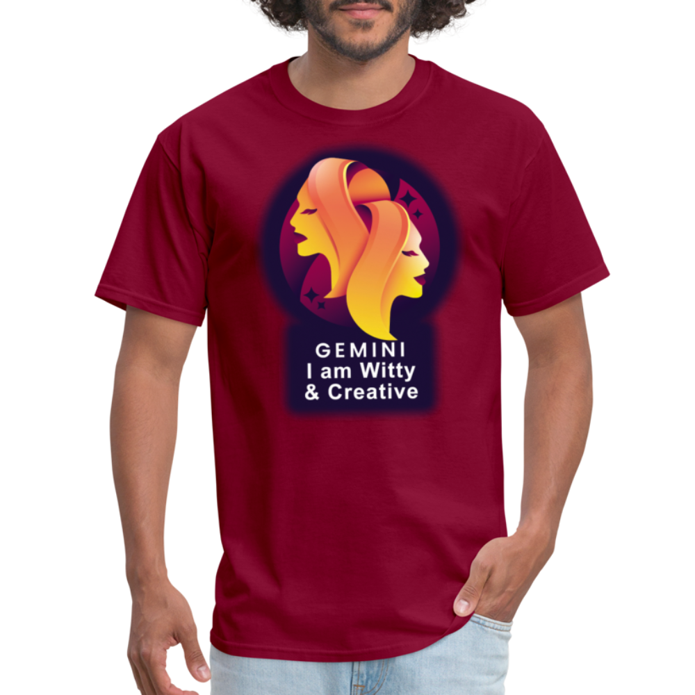 Men's Glow Gemini Classic T-Shirt - burgundy