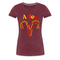 Thumbnail for Women's Power Words Aries Premium T-Shirt - heather burgundy