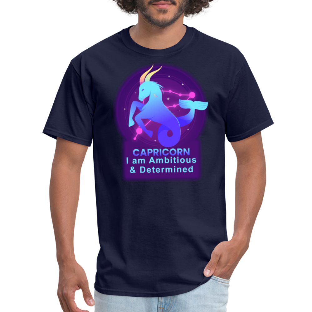 Men's Neon Capricorn Classic T-Shirt - navy