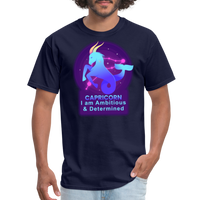 Thumbnail for Men's Neon Capricorn Classic T-Shirt - navy