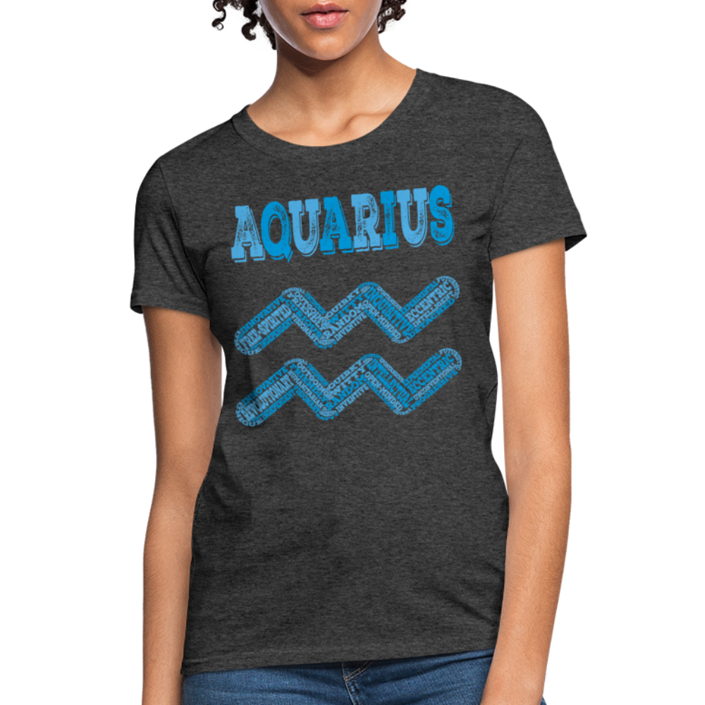 Women's Power Words Aquarius T-Shirt - heather black