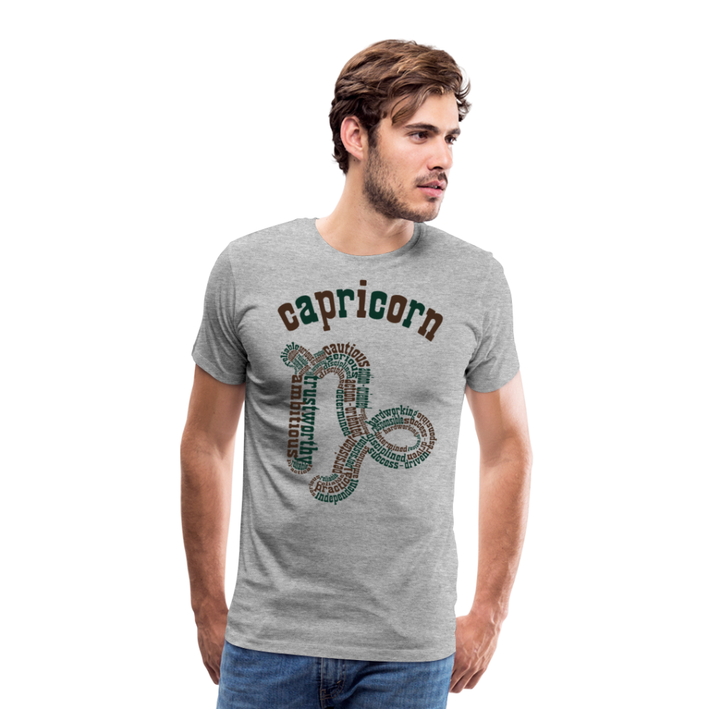 Men's Power Words Capricorn Premium T-Shirt - heather gray