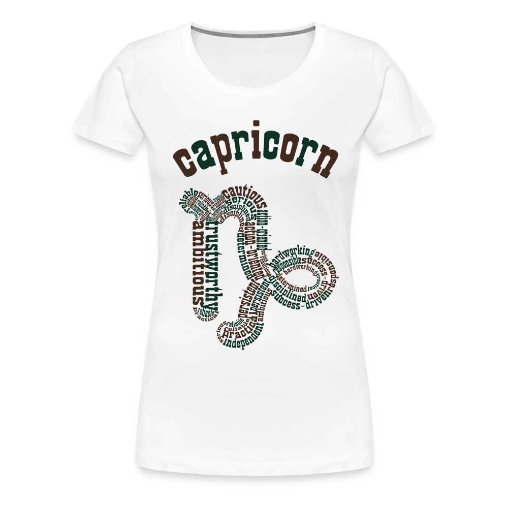 Women's Power Words Capricorn Premium T-Shirt - white