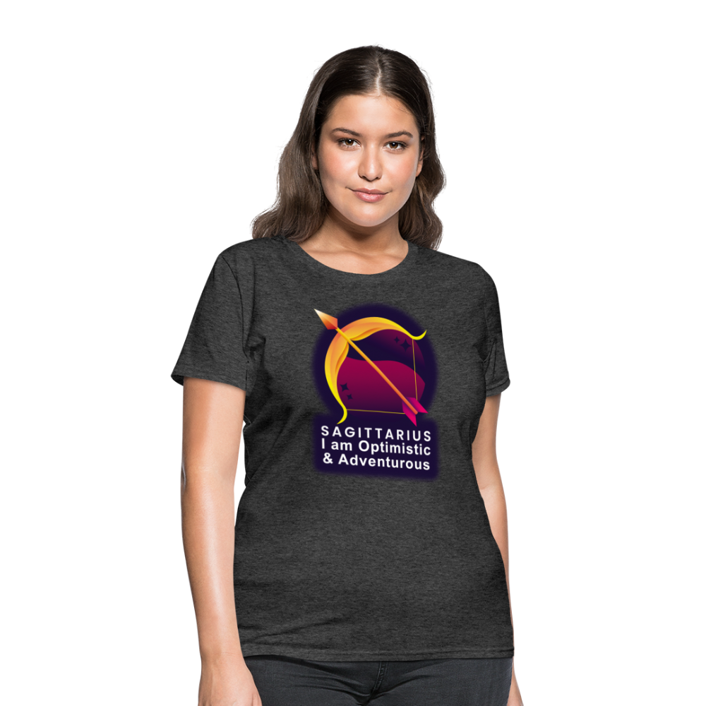 Women's Glow Sagittarius T-Shirt - heather black