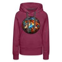 Thumbnail for Women’s Mosaic Gemini Premium Hoodie - burgundy