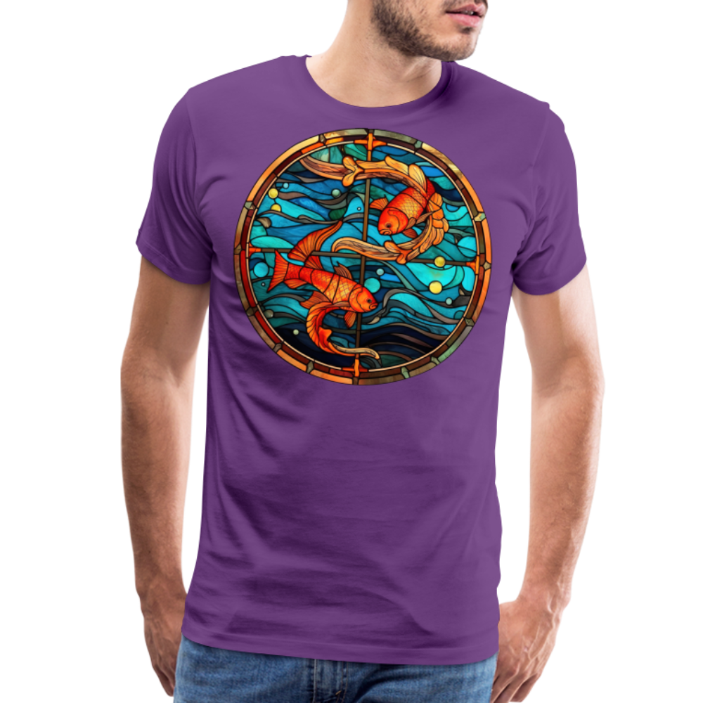 Men's Mosaic Pisces Premium T-Shirt - purple