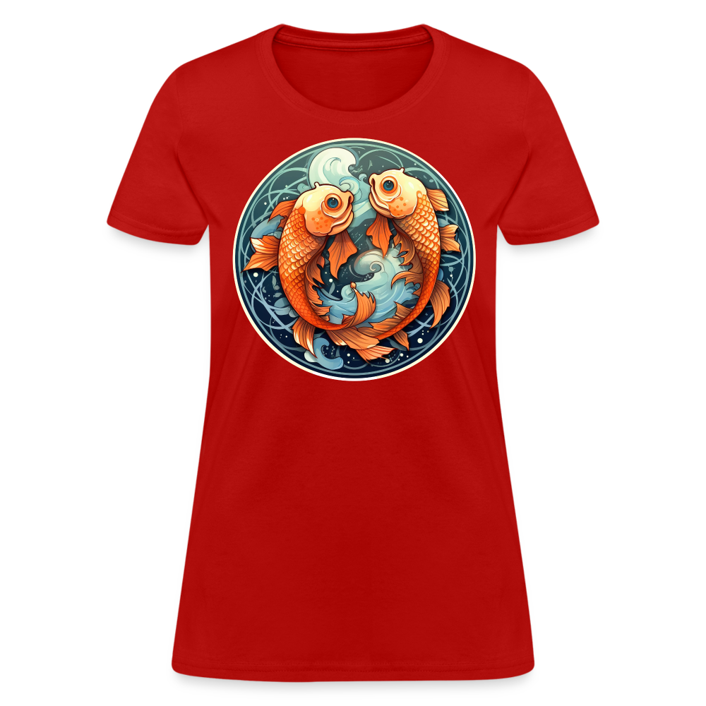 Women's Symbol Pisces T-Shirt - red