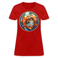 Thumbnail for Women's Symbol Pisces T-Shirt - red