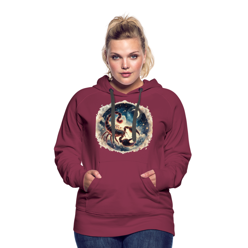 Women’s Mythical Scorpio Premium Hoodie - burgundy