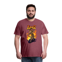 Thumbnail for Men's Fiery Aries Premium T-Shirt - heather burgundy