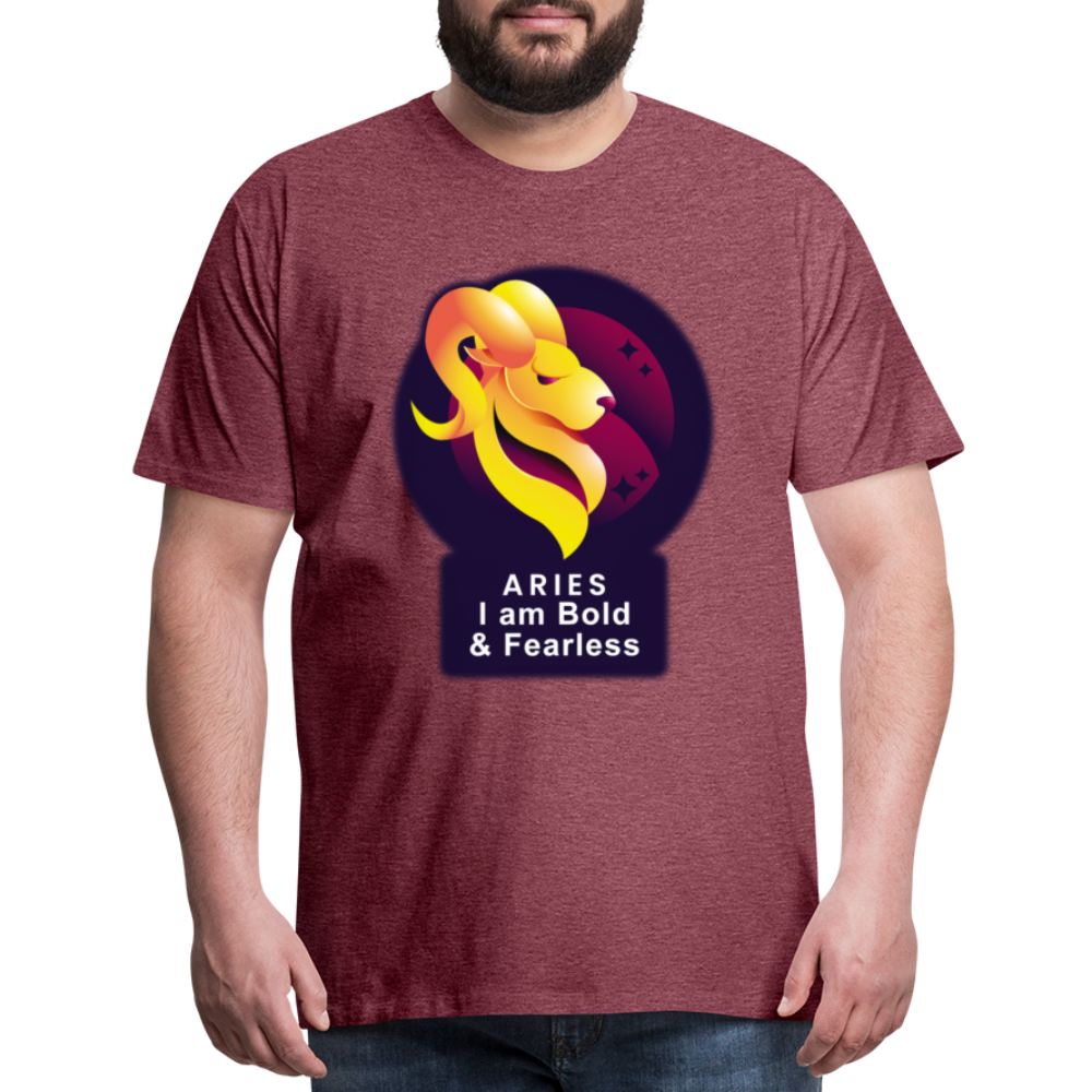 Men's Glow Aries Premium T-Shirt - heather burgundy