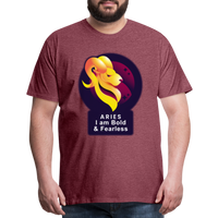 Thumbnail for Men's Glow Aries Premium T-Shirt - heather burgundy