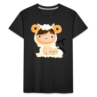 Thumbnail for Kid’s Astro Girl Aries Premium Organic T-Shirt - black