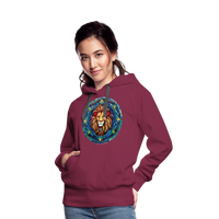 Thumbnail for Women’s Mosaic Leo Premium Hoodie - burgundy