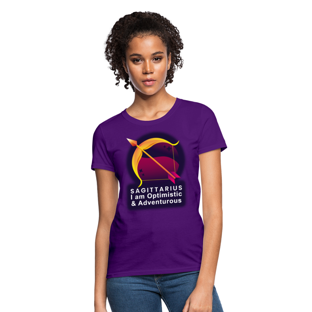 Women's Glow Sagittarius T-Shirt - purple