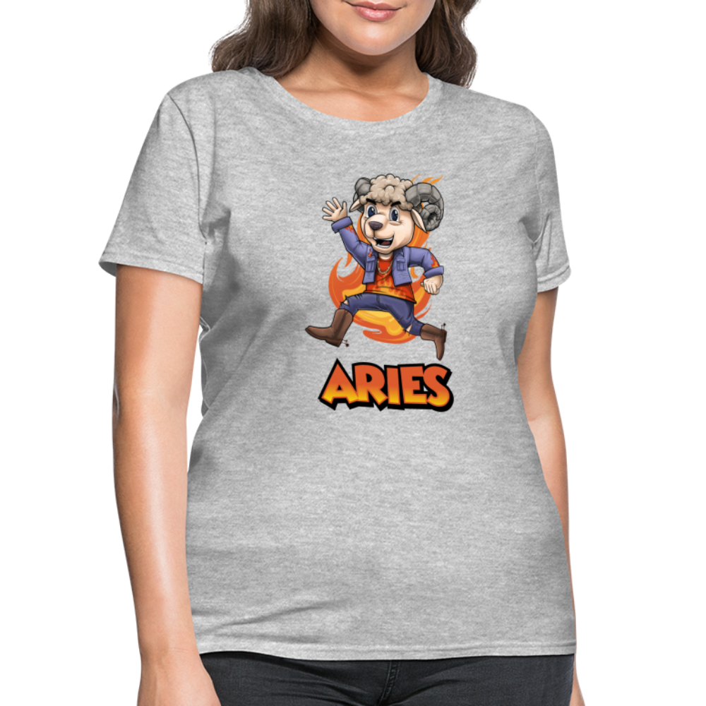 Women's Playful Aries T-Shirt - heather gray