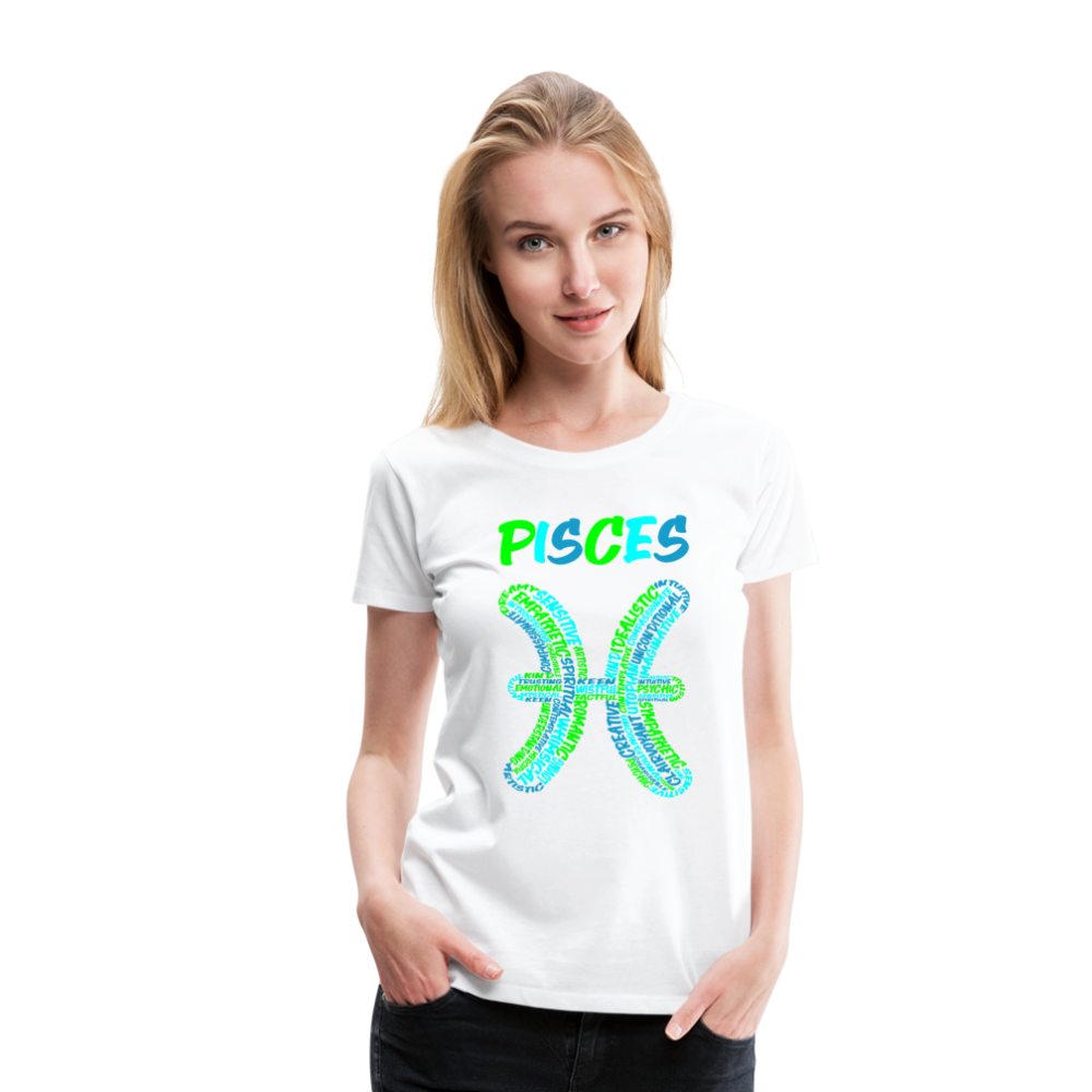 Women's Power Words Pisces Premium T-Shirt - white